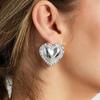18k Gold Plated Heart Stainless Steel Stud Earrings for Women - Fashionable and Versatile European-American Style