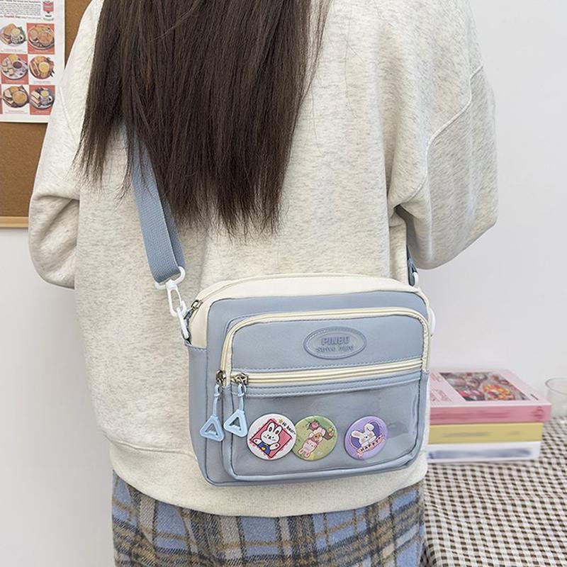 2025 neue Mode-Umhängetasche im koreanischen Stil süße Umhängetasche Anime-Themen-Umhängetasche Nylon Studententasche