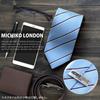 [Michiko London] Brand Necktie, Made in Japan, Silk, Jacquard Weave, Striped Pattern (Pattern B: Saxophone Blue)