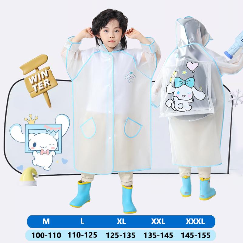 Kinder Regenmantel EVA Cartoon Regenmantel mit Schultasche Grundschule Jungen und Mädchen Kindergarten Ganzkörper Regendichte Kleidung