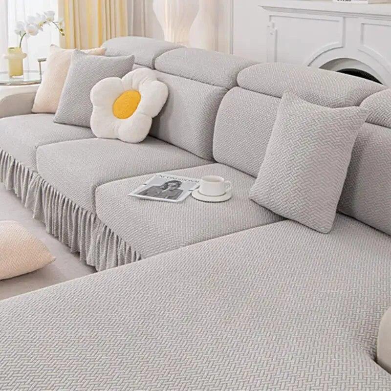 Rugalmas kanapé ülőhuzat szoknyával kombinált kanapé párna huzat All-inclusive csúszásmentes univerzális kanapé matrac