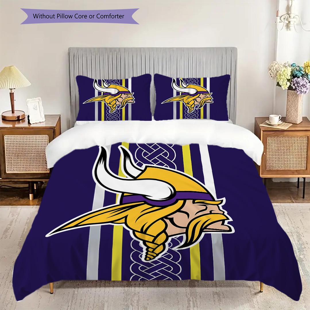 

Постельное белье с узором Minnesota Vikings Комплект одеял Покрывало Наволочка Домашний Декор Подарок на День Рождения (1 пододеяльник + 2 наволочки, без наполнителя) 135x200cm