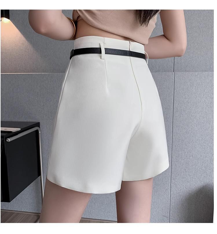 Women's High-Waist White A-Line Culottes Skirt - Spring 2025