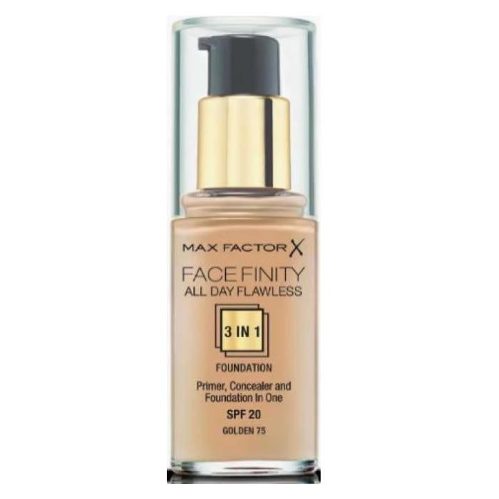 

Max Factor Facefinity 3 In 1 Primer, Concealer And Foundation Spf20 75 Golden 30ml