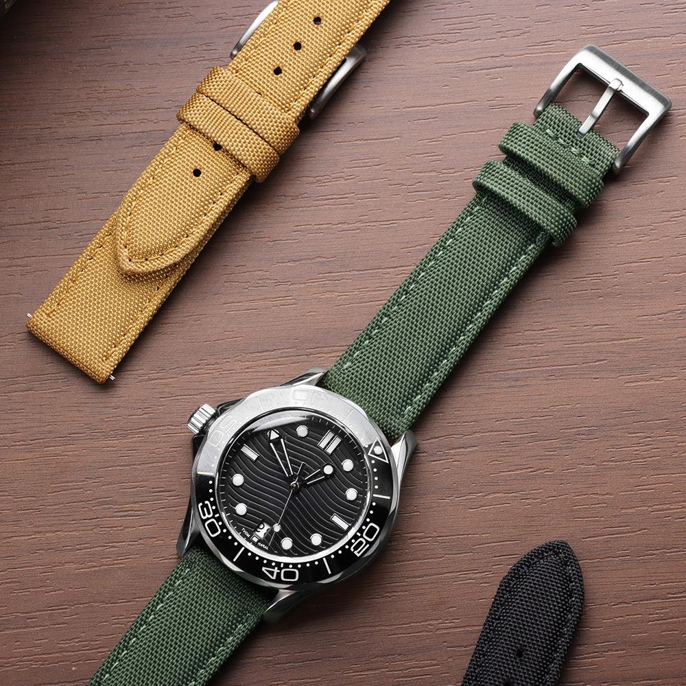 20mm 22mm Waterproof Sailcloth Watch Strap Two-Sided Nylon Watchband Quick Release Band Sport Belt for Casio for Seiko for Men