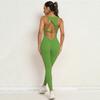 Peach Hip Yoga Jumpsuit: Quick-Dry, Wrinkle-Free, Butt Lift with Stylish Back Design