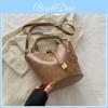 Stylish Vintage Retro Bucket Shoulder Handbag Women's Bag 2024 Winter New Simple Solid Color Trendy Handbag