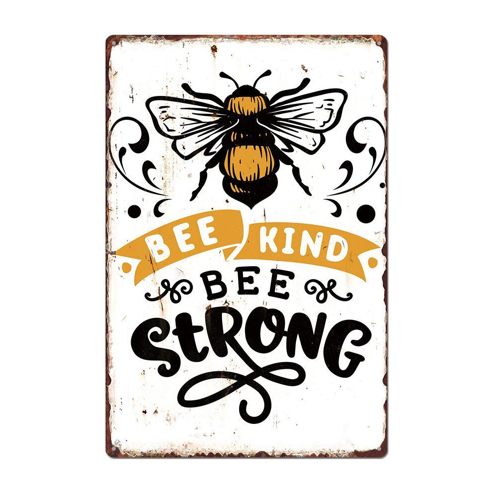 Bee Series Metal Tin Sign Wall Decor 20x30cm