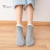 1 Pair Winter Floor Socks Thick Plush Knitted Heat Retention Anti-slip Silicone Sole V-Shaped Ribs Warm Daily Home Wear Bedroom Socks