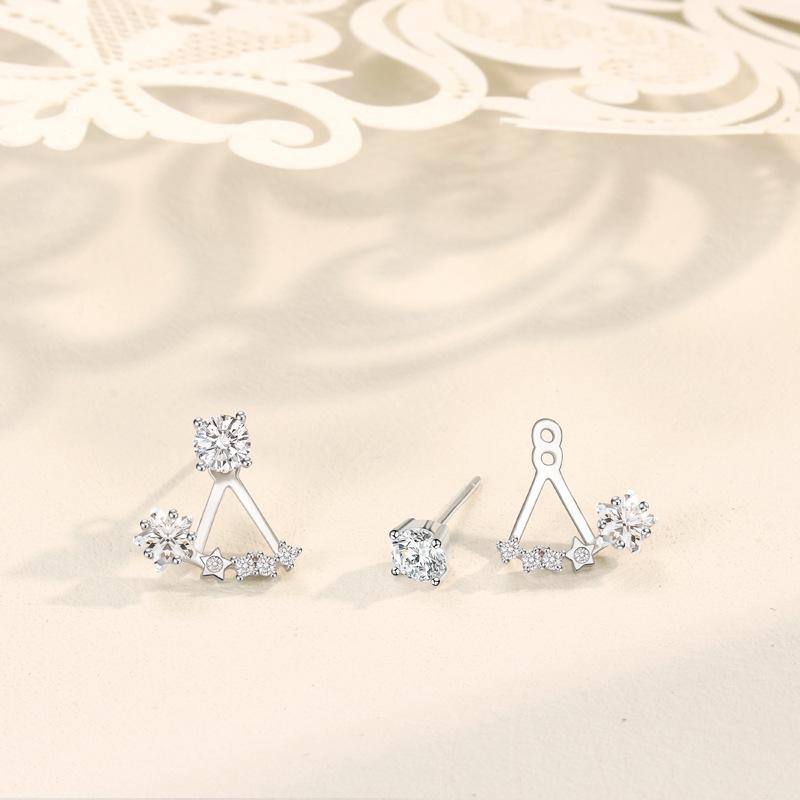 Star Fan Stud Earrings Female Korean Version Personality Temperament Wear More Lucky Five-pointed Star Creative Diamond Earrings