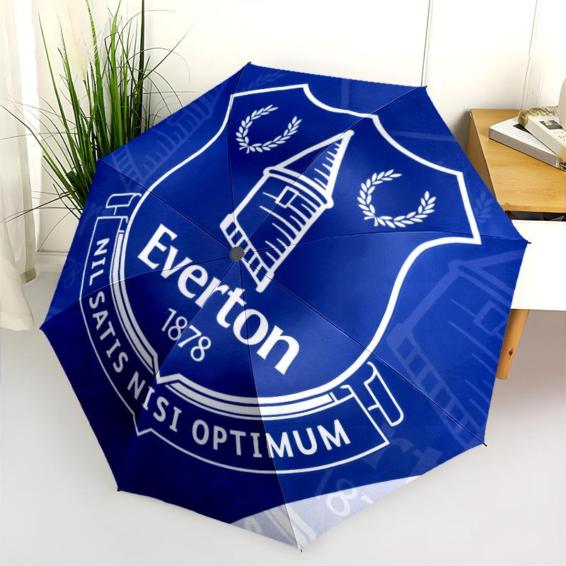 Vzor fotbalového klubu Everton, automatický skládací deštník, přenosný a skládací design, 8 drátů, vánoční nebo narozeninový dárek.