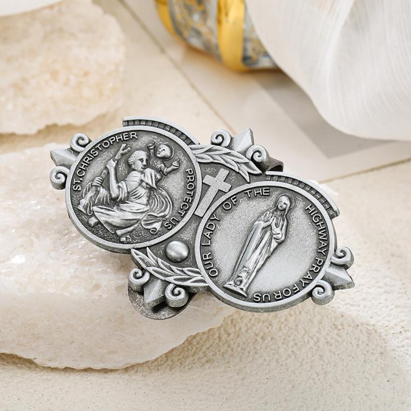 Car Visors Clips Metal Angel Safety Charm Decoration Inspirational Travel Protection Angel Clip Car Accessory