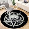 1pc Kitty Pentagram Office Round Area Rug, Indoor Mat Suitable ForOffice, Under Office Chairs Bedroom Living Room Home Decor, Room Deco u23