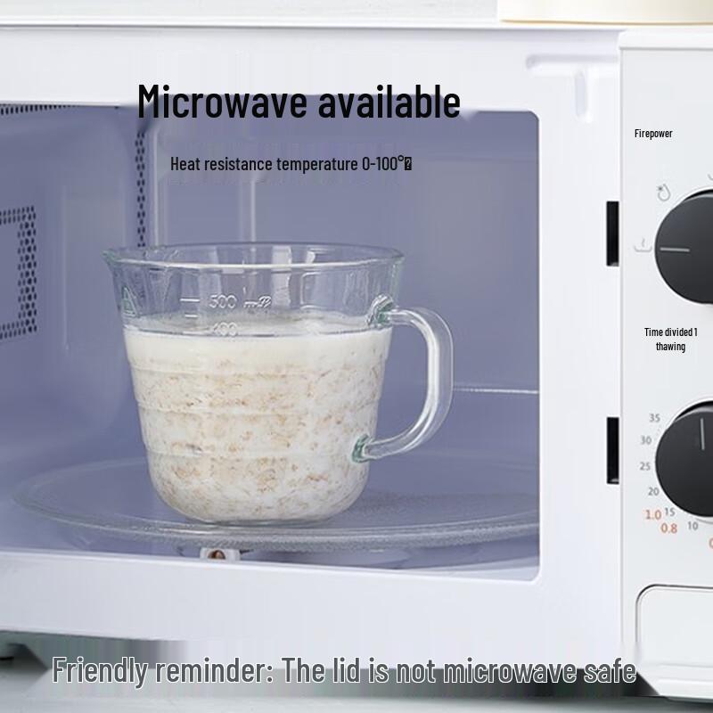 Microwave-Safe Glass Measuring Cup with Lid