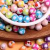 10pcs Candy Color Acrylic Football Loose Beads Fashion Handmade Material Pendant for Jewelry Making