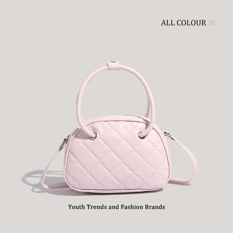 

Ретро ромбовидная шик сумка для боулинга новая модная универсальная повседневная наплечная сумка персонализированная сумка-мессенджер розовый