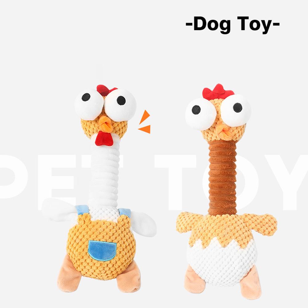 Plush Chicken Dog Toy with Squeaker, for Small and Medium Dogs, Multicolor Tug and Fetch Chew Rooster Toy