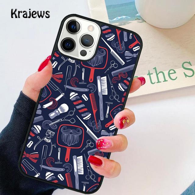 Měkký kryt na telefon s motivem holičských nůžek pro iPhone 14 XR X XS Max 5S 6S 7 8 Plus SE 2020 11 12 13 Pro Max Mini