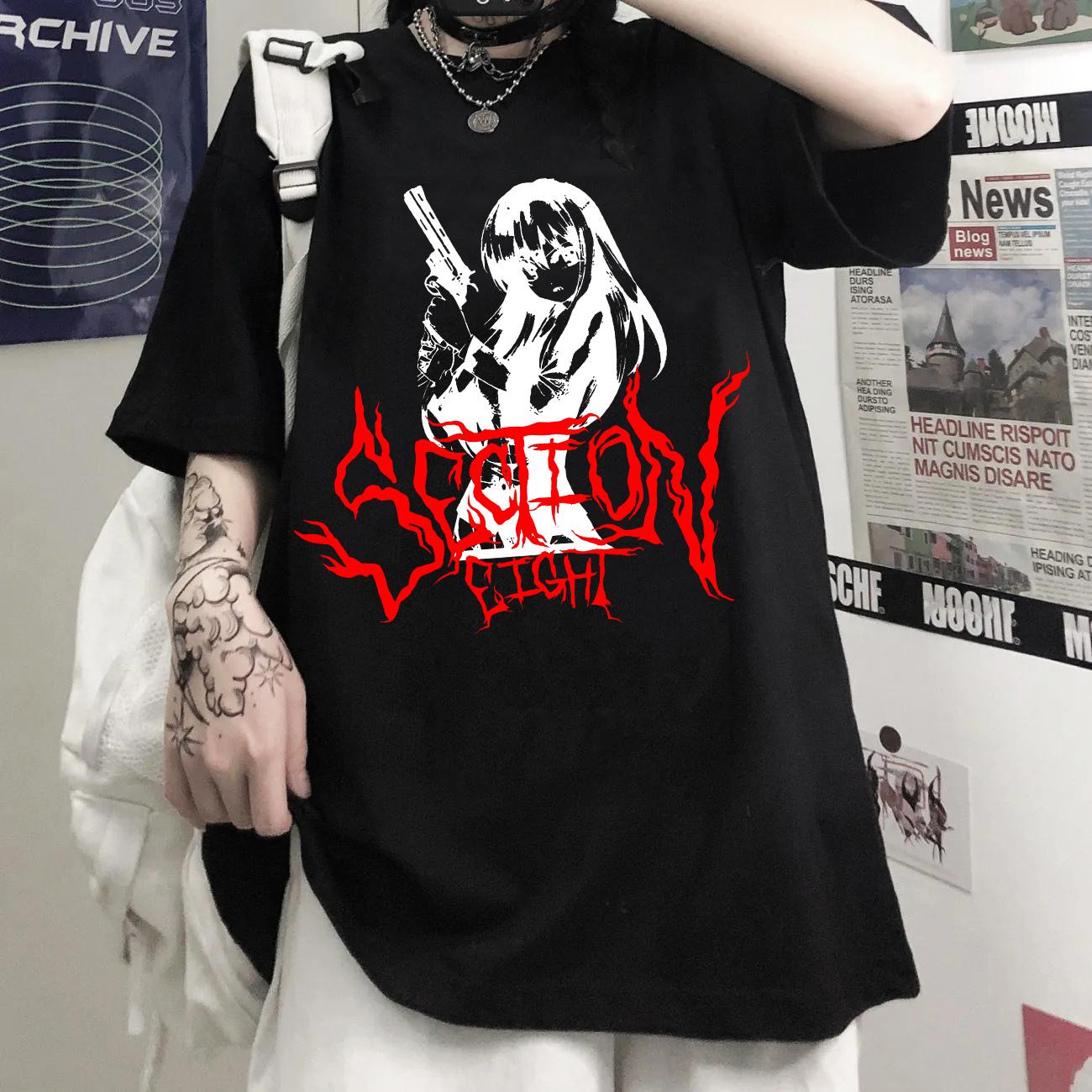 

Harajuku Эстетика Готика Панк Мультфильм С коротким рукавом Футболка O-Neck Женщины Лето Ульццанг Хип-хоп Свободная Повседневная уличная одежда Одежда