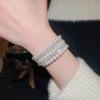 Elegant Crystal Imitation Pearl Bracelet Fashion Stretchable Pearl Cuff  Wedding