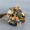 Artificial Flower Wedding Bouquet for Bride Bridesmaid Elegant Silk Flower Champagne Bridal Bouquet for Formal Occasion