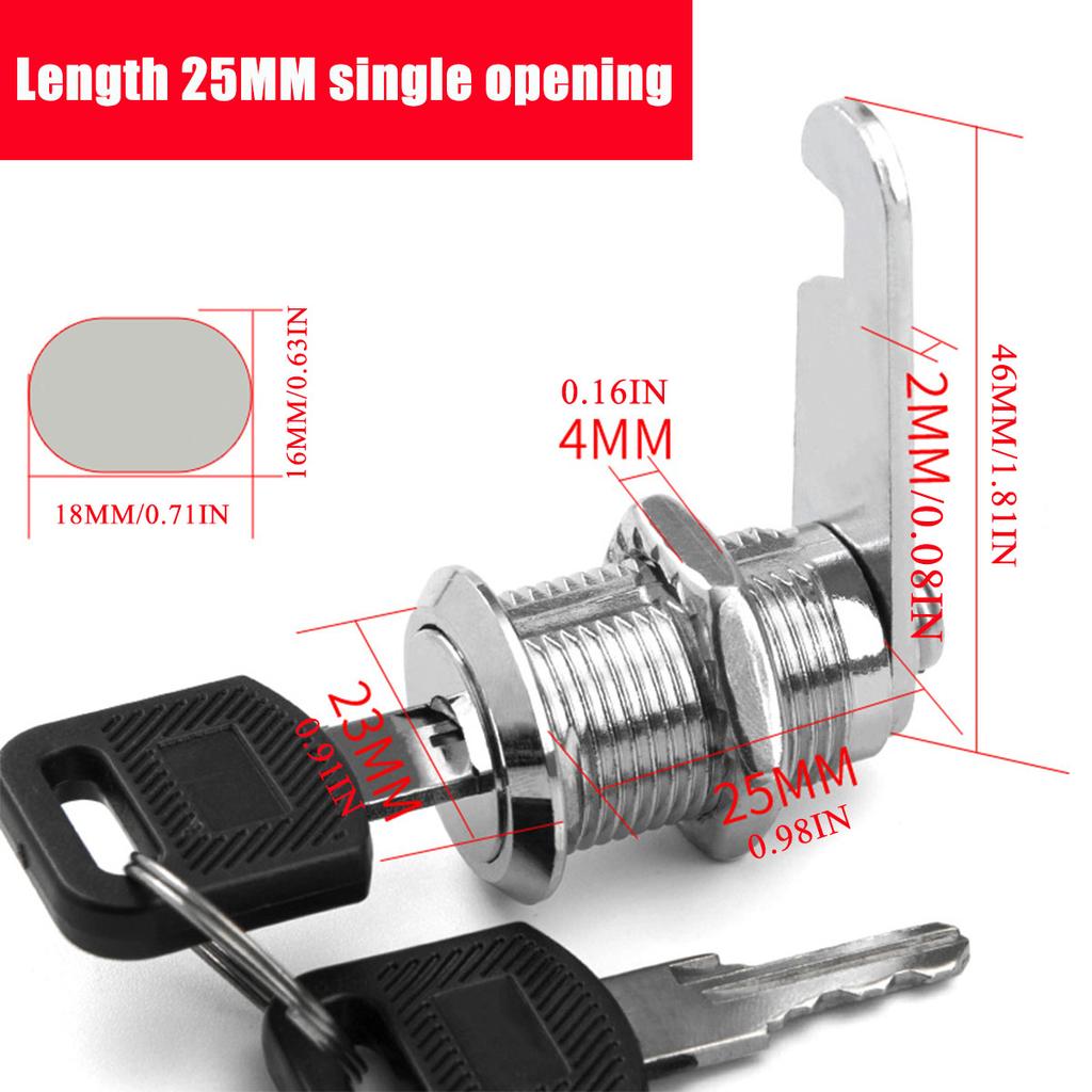 Single Unlock Set,1 Pack Keyed Alike 25,30,35,40mm Cam Locks Secure Your File Cabinet and Drawer,Door,Mailbox,Tool Box,Drawer