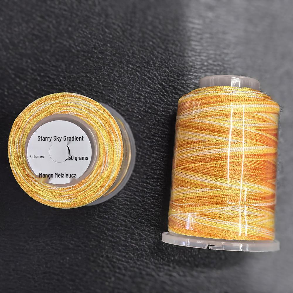 Starry Sky Gradient Yarn: 6-Strand Purple Illusion Tassel for DIY Bracelet & Handmade Weaving Accessories.