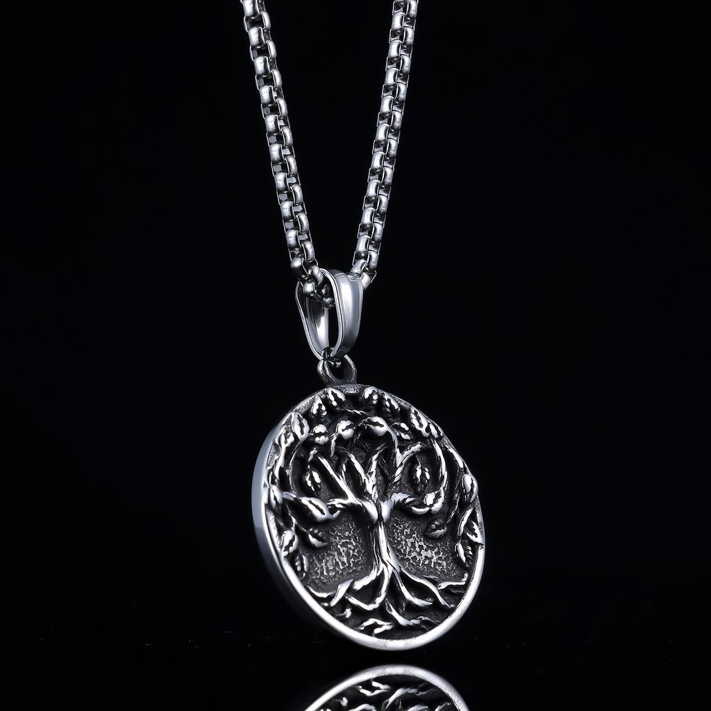 Cool Mens Norse Viking Celtic Protection Tree of Life Pendant Necklace Chain