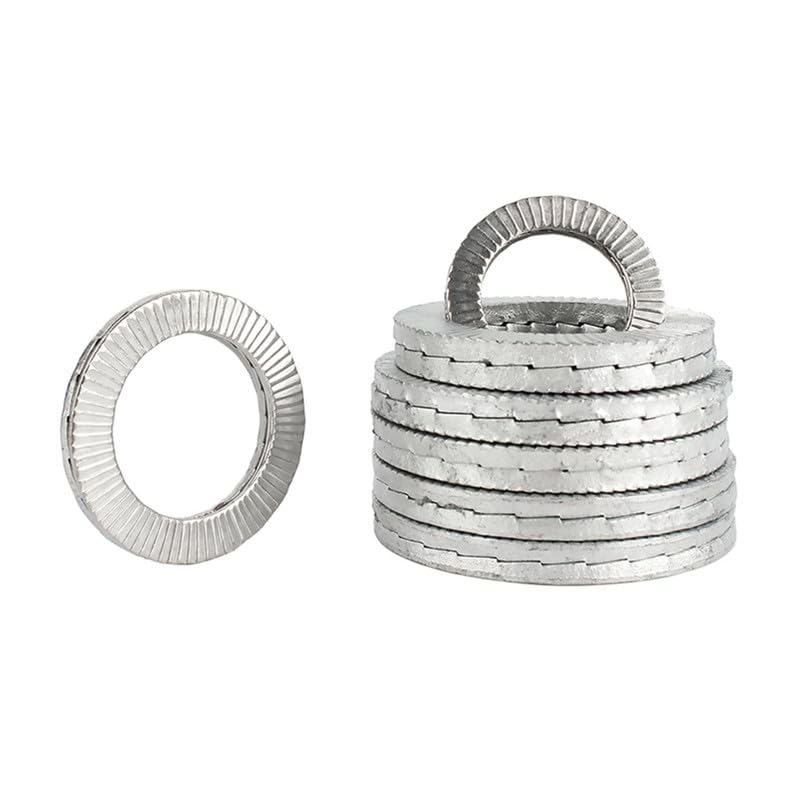Wedge Self Lock Washers 304 Stainless Steel Anti Vibration Anti loosening Washer Embedded with Teeth Gaskets M4 (10 Pcs)