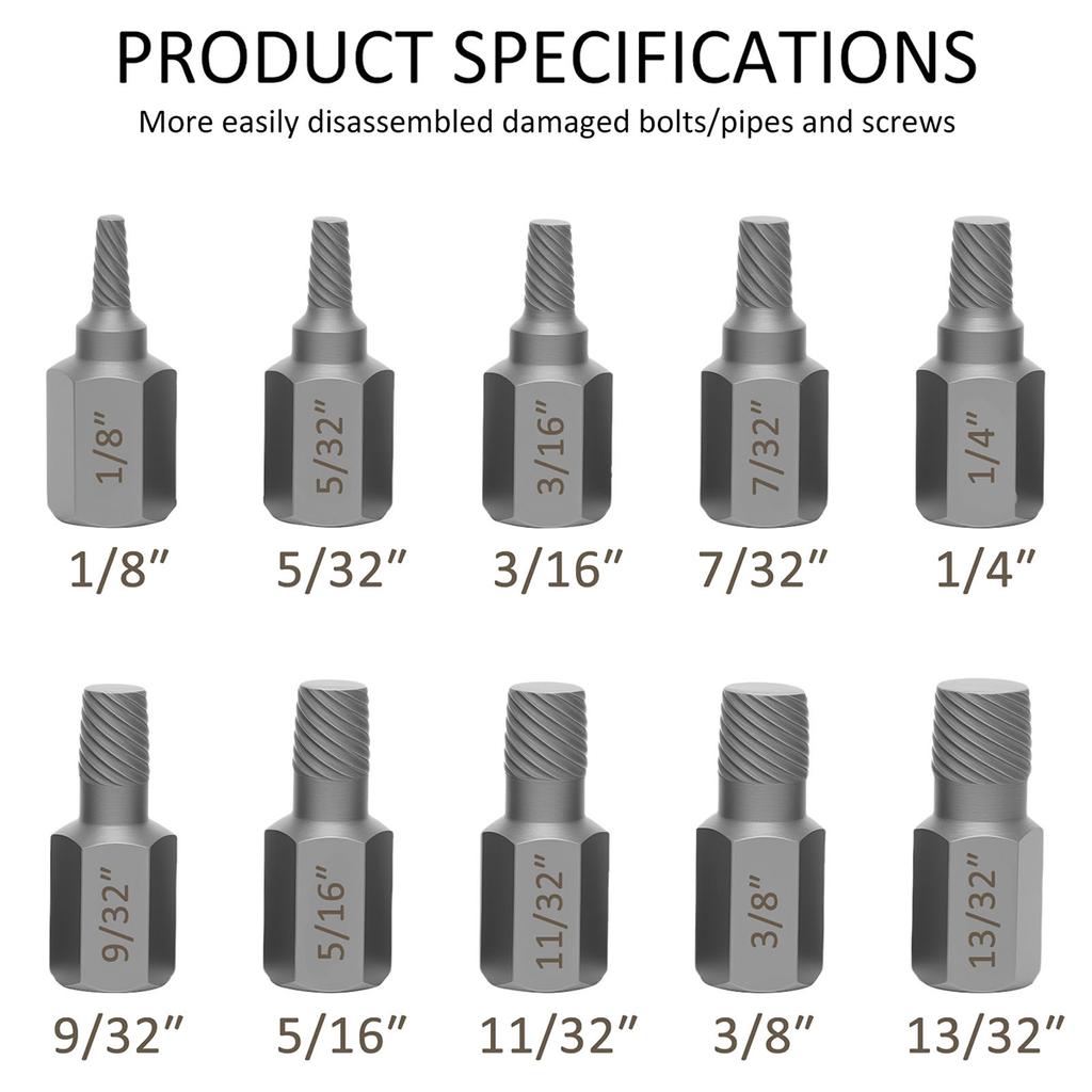 Screw Extractor Kit Alloy Steel Damaged Screw Removal Set Metal Easy Out Drill Bits Broken Bolt Stud Removal Accessory
