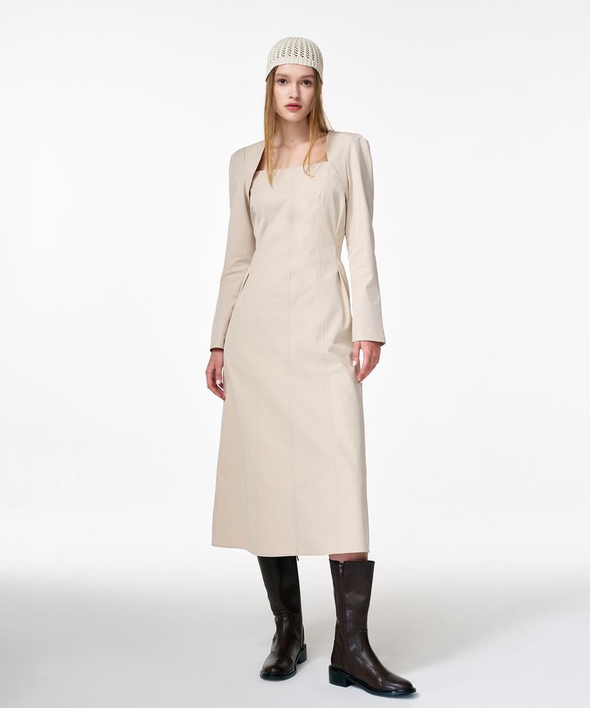 Etmont Bolero Layered Dress Cream Beige