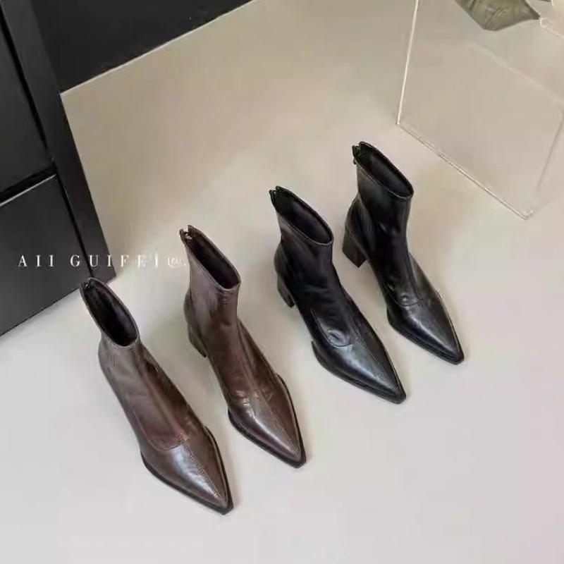 Fashion Ankle Boots Shoes Pointed Toe Ladies Short Boot High Heel Footwear Ladies Elegant Slim Short Booties Autumn Winter Womem's Shoes