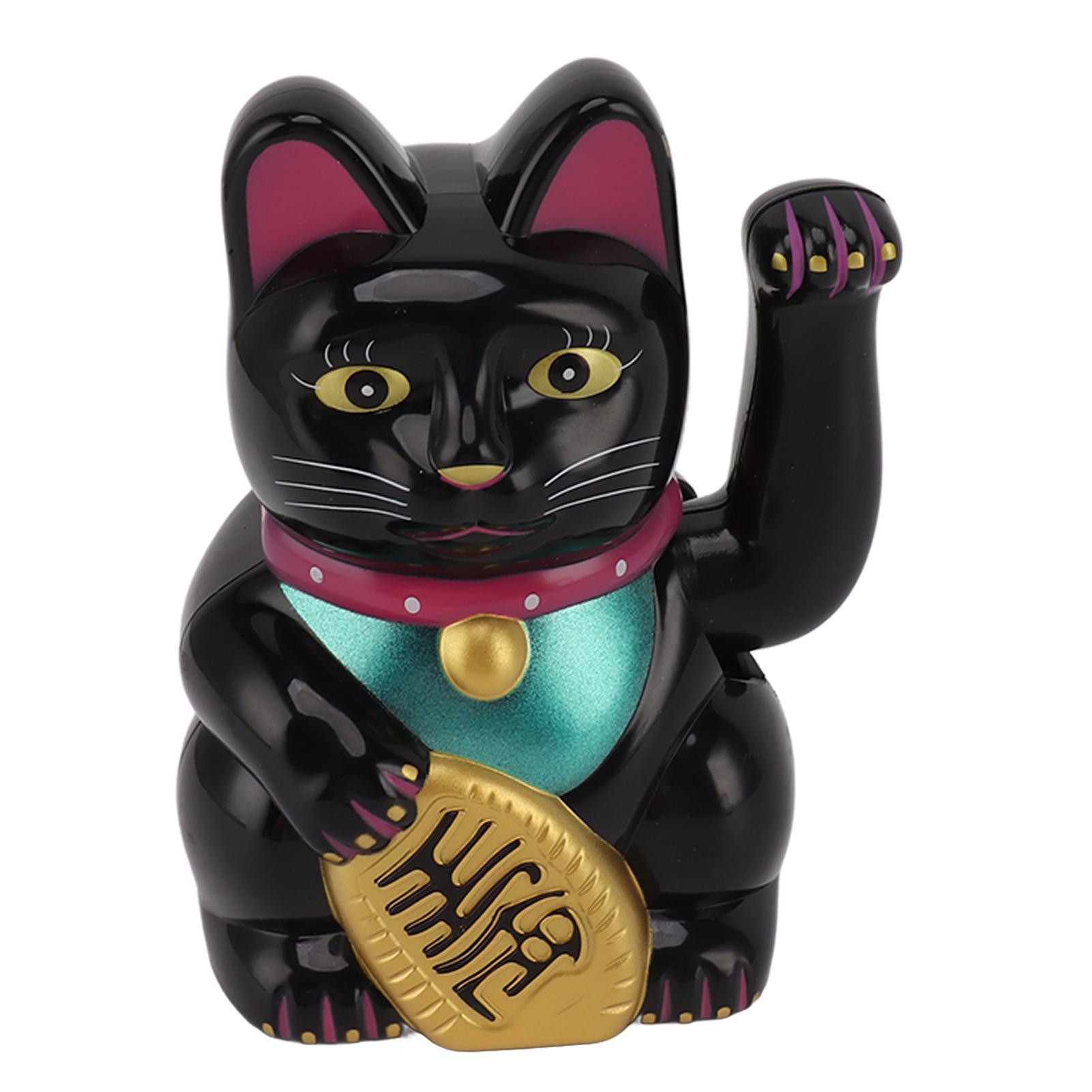 

Домашній робочий стіл Сонячна енергія Waving Arm Fortune Cat 5in Lucky Fortune Cat for Home Car Gold чорний