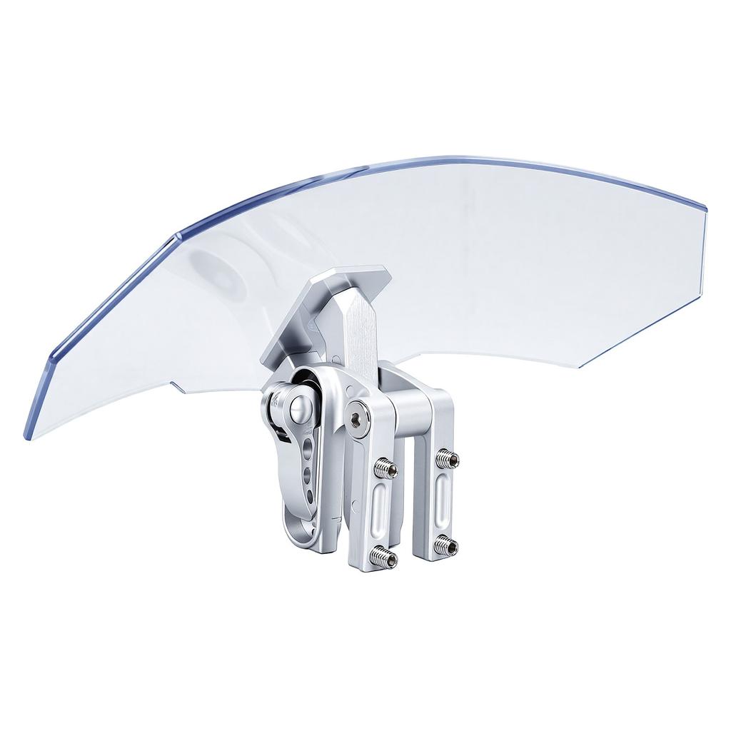 Windshield Extension Spoiler Clip Adjustable Universal Clip On Windscreen Wind Deflector with Silver Bracket for