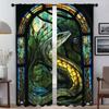Stained Glass Sealife Blackout Curtains 2 Pieces Home Interior Curtains for Living Room Curtain Tulle for Bedroom Shades Kitchen