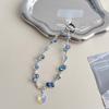 Premium sense water drop crystal love pendant mobile phone chain ins butterfly handmade beaded keychain bag pendant batch