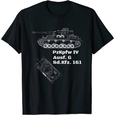 Pzkpfw IV Ausf.G Sd Kfz. T-shirt Char Panther Allemand WWII 161. T-shirt à manches courtes et col rond en coton de qualité supérieure pour homme, neuf