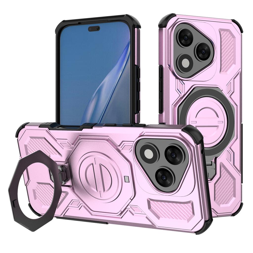 For Honor 400 Lite 5G Magnetic Case Rotating Metal Kickstand Shockproof PC+TPU Phone Back Cover