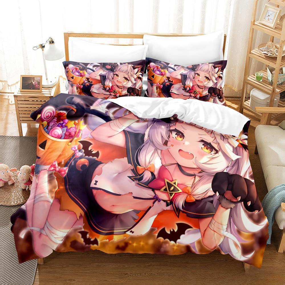 New Murasaki Shion Bedding Set Single Twin Full Queen King Size Bed Set Adult Kid Bedroom Duvet Cover Sets Anime Kawaii Girl Bed