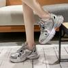 Sølv pappasko dame ny vår og høst allsidig Xiaoxiangfeng fritidssportssko høydeøkende løpesko