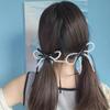 Fairy Ribbon Bowknot Pearl Barrettes Korean Style Sweet Fresh Side Clip Elegant Bow Duckbill Clip Temperament Headdress
