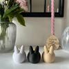 Easter Bunny Candle Holder with LED Candle Mini Rabbit Candle Stand Candlestick Table Centerpiece Holiday Party Decoration Ornament