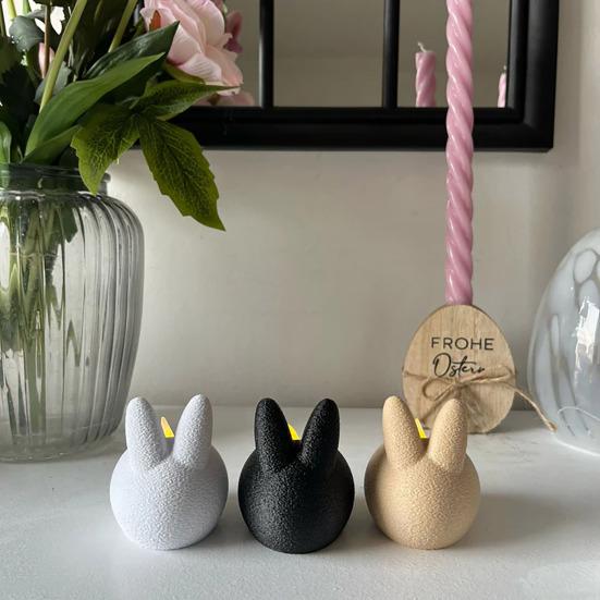Easter Bunny Candle Holder with LED Candle Mini Rabbit Candle Stand Candlestick Table Centerpiece Holiday Party Decoration Ornament