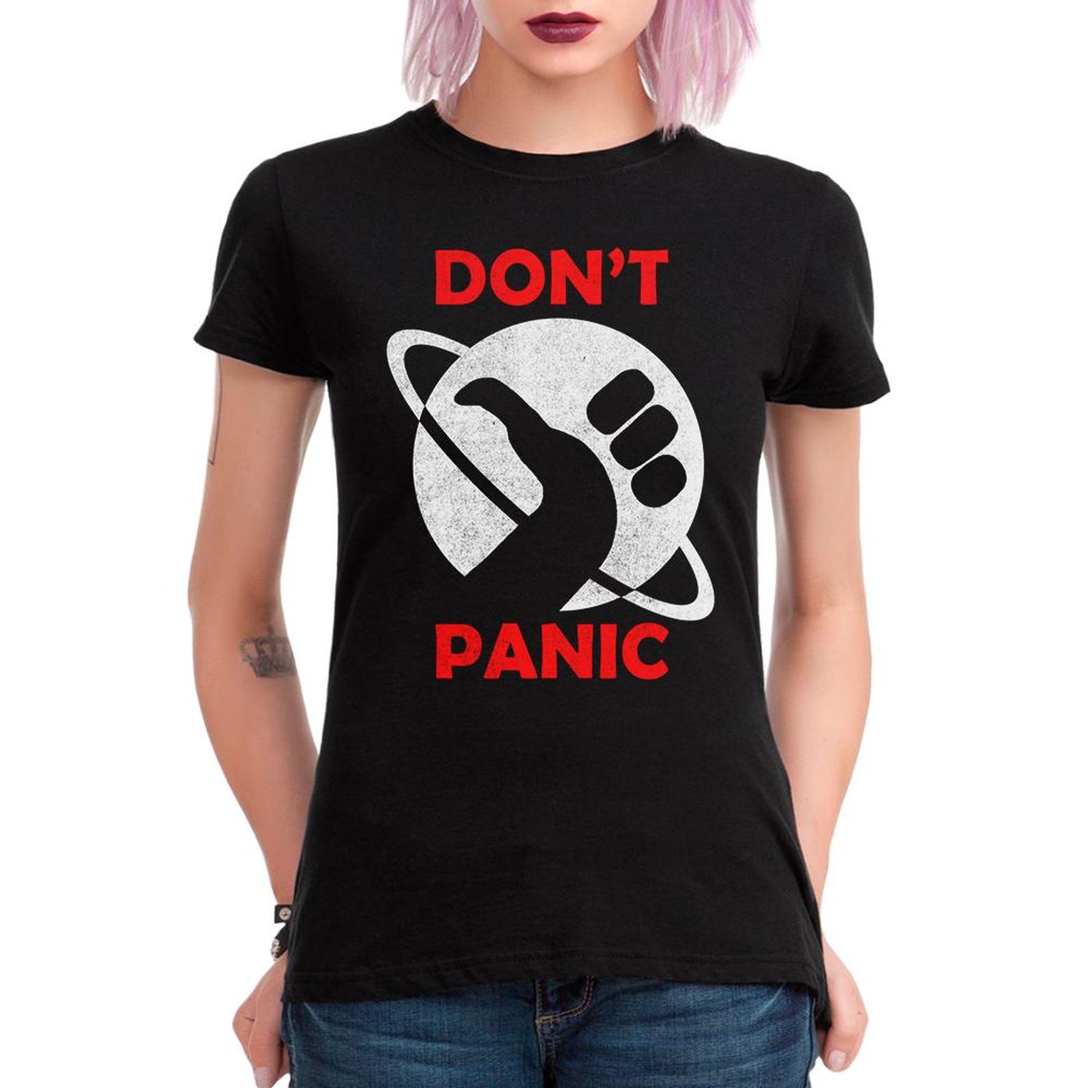 Don t Panic The Hitchhiker s Guide to the Galaxy T-Shirt, Men s and Women s Sizes S