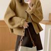 Women's Loose Korean Style Wool Coat - Winter 2024 Round Neck Overcoat