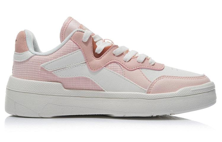 Li Ning Wave Superwave Lite Slip Resistant Abrasion Resistant Low top Skateboard Shoes Women's Pink White AGCR156-2