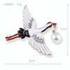Chinese Style Crane Brooch Vintage Pearl Metal Pin Corsage Clothing Accessories Female Long-Lasting Color Exquisite Hypoallergenic Brooch BFF Gift