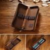 Estuche para bolígrafos de piel de vaca Cubierta protectora para bolígrafos de cuero genuino Bolsa creativa para lápices Suministros de oficina y escolares