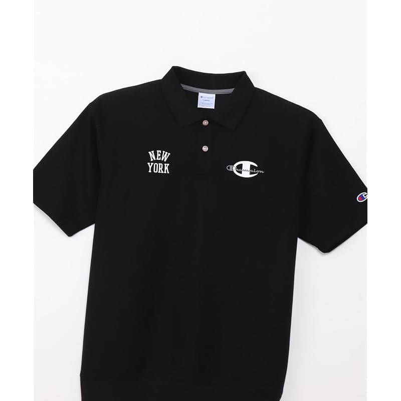 [Champion] Short-Sleeve Script Logo Print Polo Shirt for Men (Golf) C3-DG321-090-L