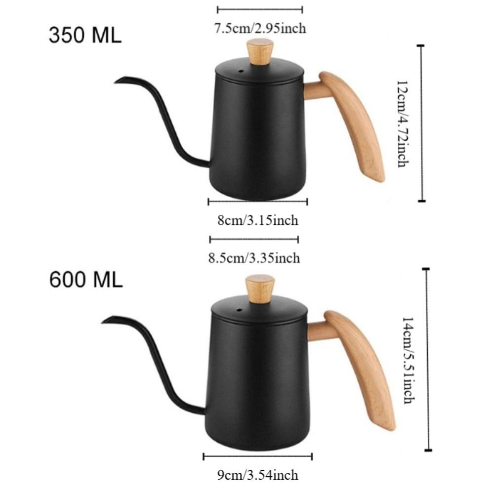 Graduated Pour Over Coffee Kettle 350/600 ML Coffee Maker Pot Simple Gooseneck Coffee Pot  Camping